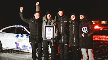 Porsche Taycan ice drifting record