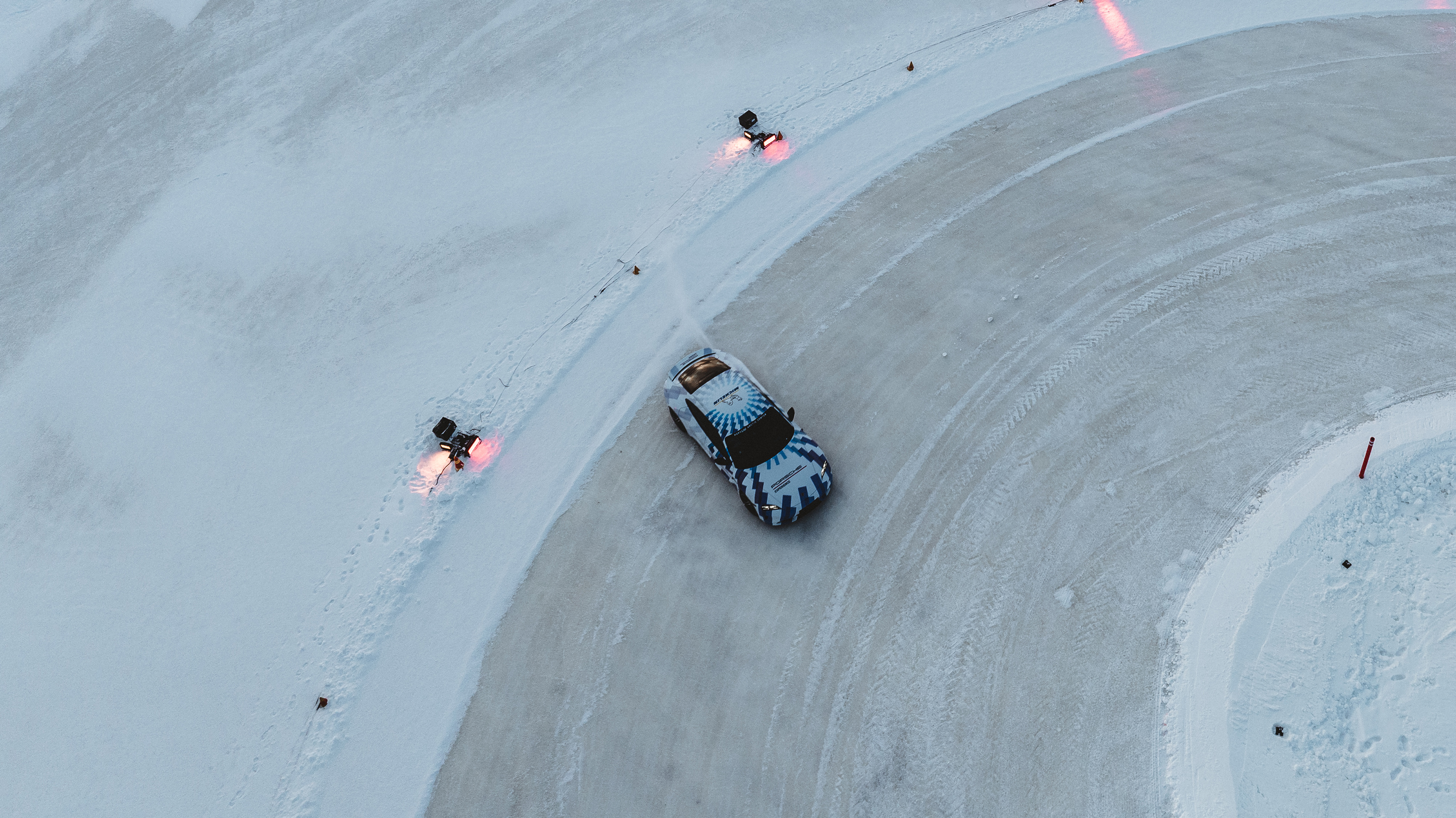 Porsche Taycan ice drifting record 