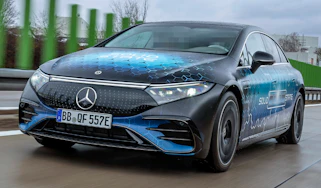 Mercedes EQS solid state battery mule