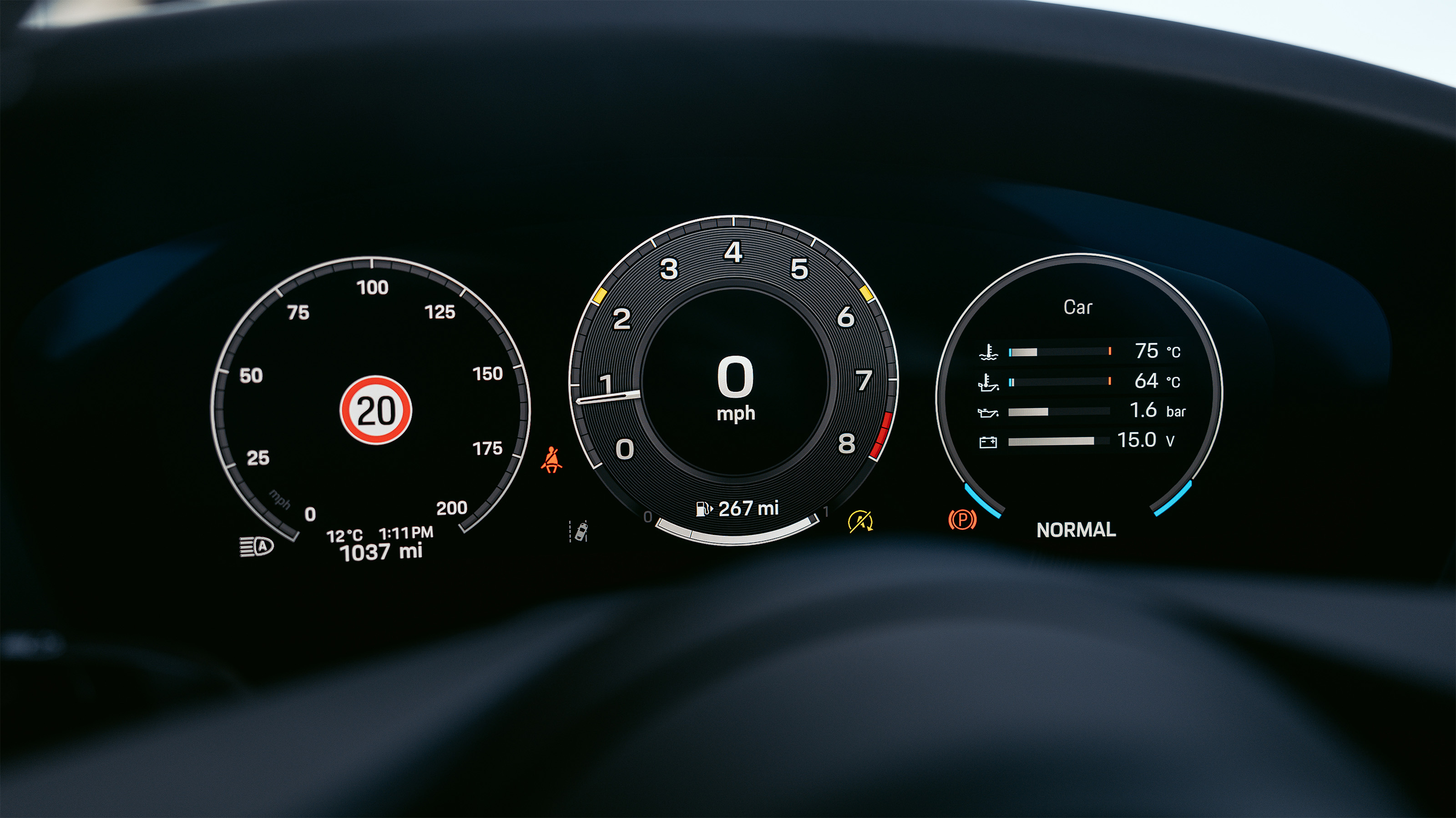 Porsche 911 Carrera T – digital dials