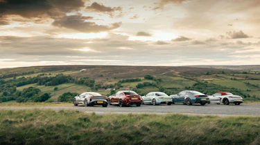 BMW M2 v Porsche Boxster GTS v Lotus Emira v Alpine A110 v Ford Mustang