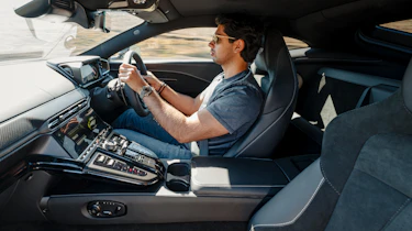 Aston Martin Vantage interior driving
