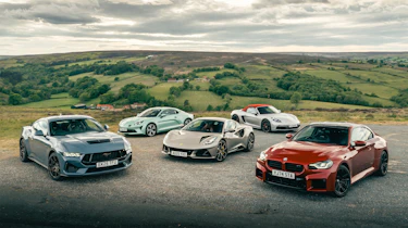 BMW M2 v Porsche Boxster GTS v Lotus Emira v Alpine A110 v Ford Mustang