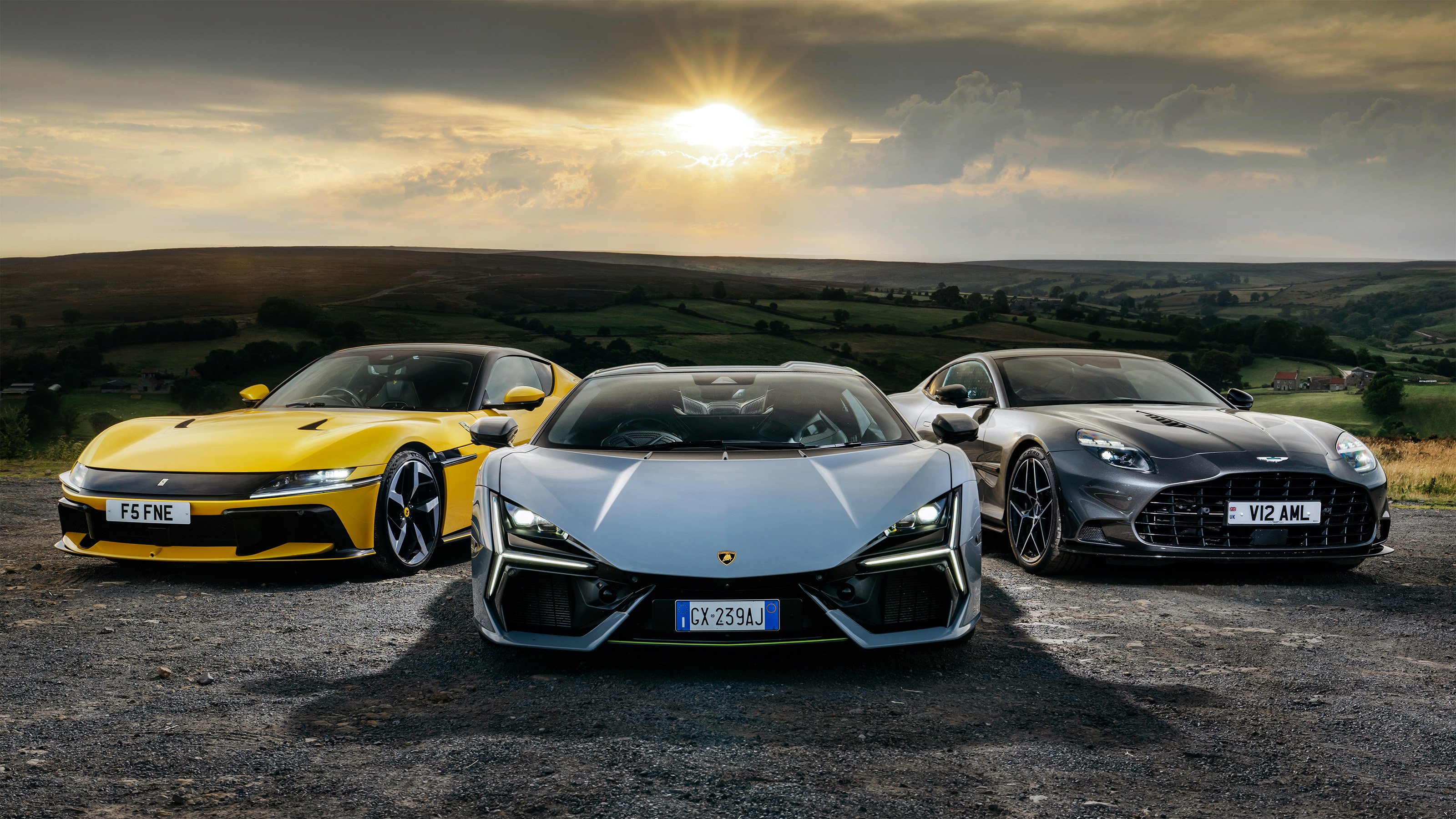 Ferrari 12 Cilindri v Lamborghini Revuelto v Aston Martin Vanquish