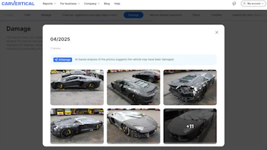 Damage detected by carVertical from the car’s photos