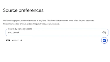 evo Google preferred source