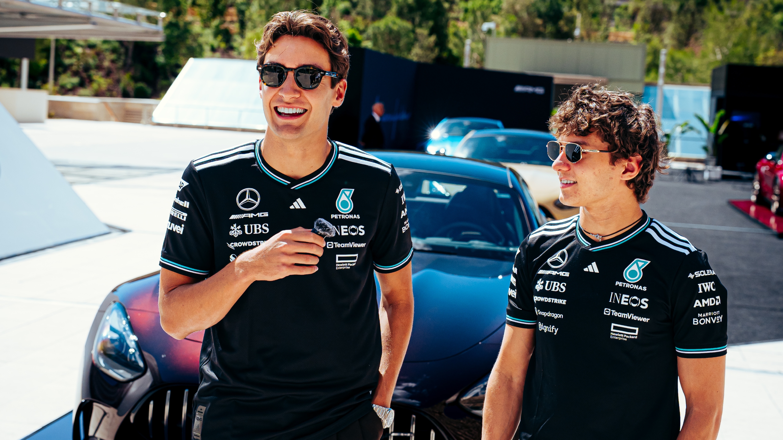 George Russell and Kimi Antonelli