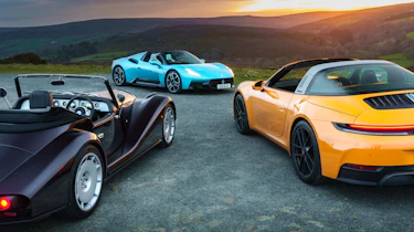 Morgan v Maserati v Porsche