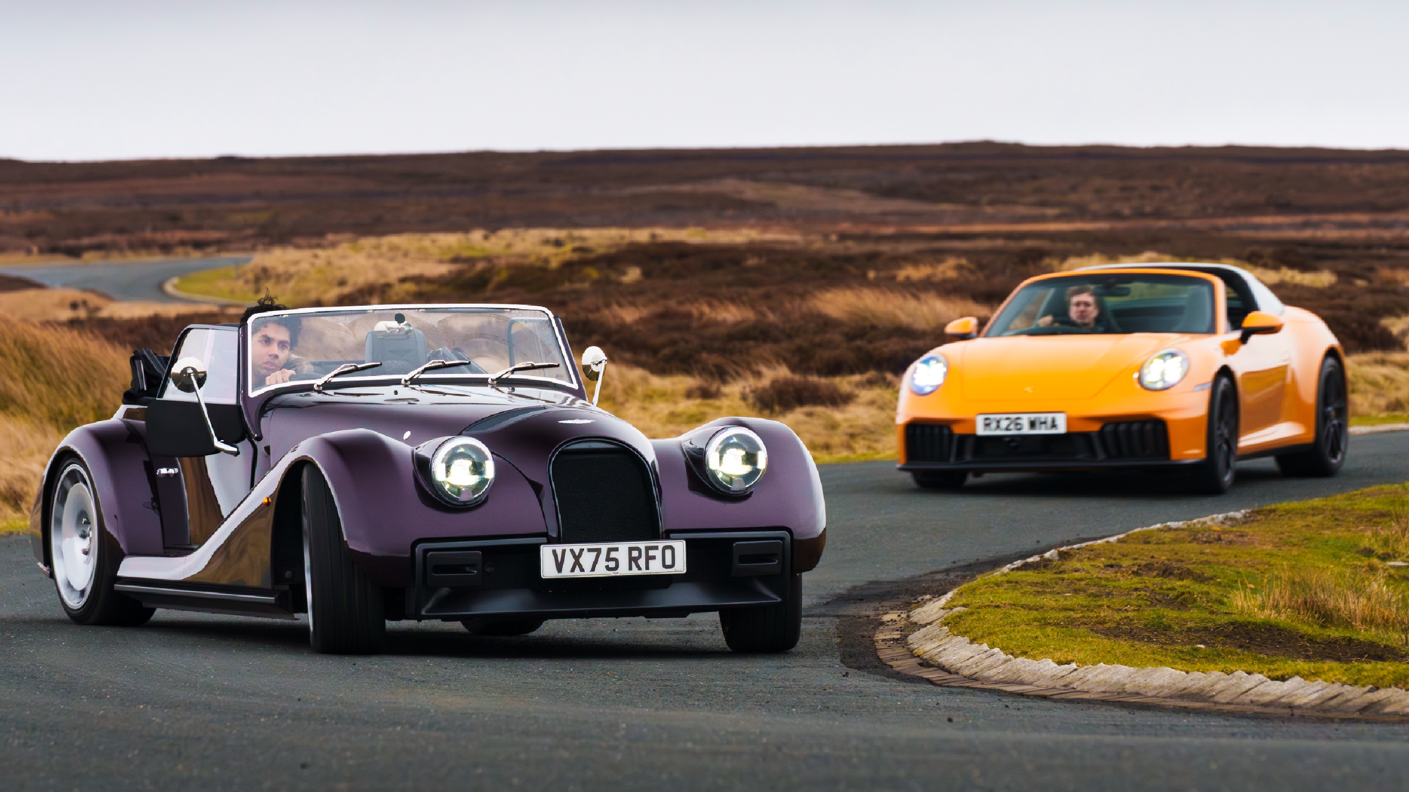 Morgan v Maserati v Porsche