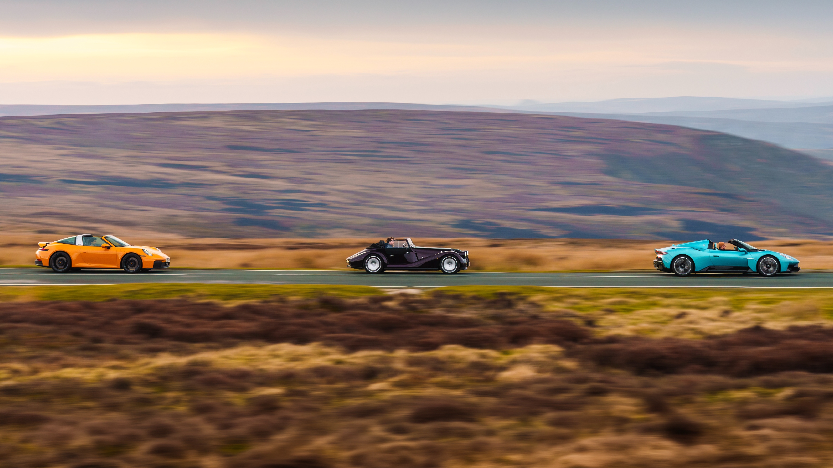 Morgan v Maserati v Porsche