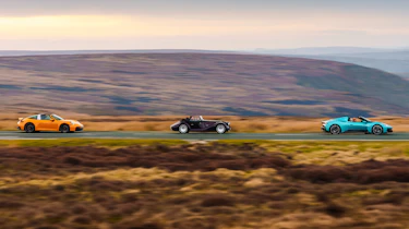 Morgan v Maserati v Porsche