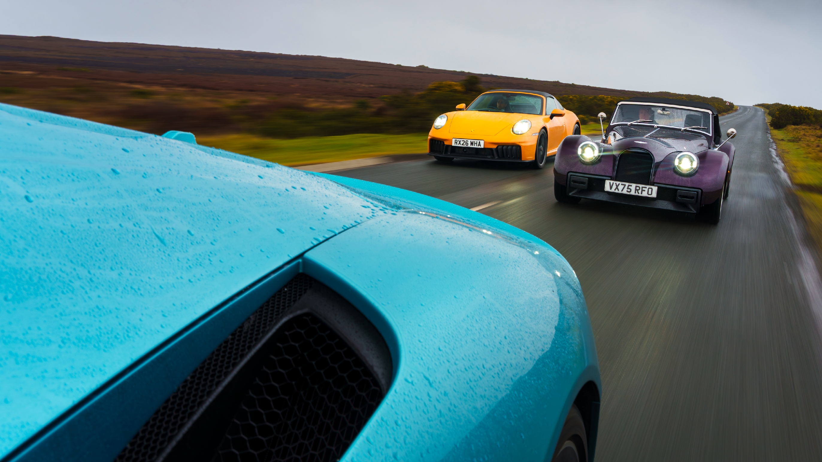 Morgan v Maserati v Porsche