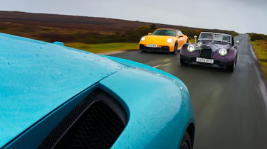 Morgan v Maserati v Porsche