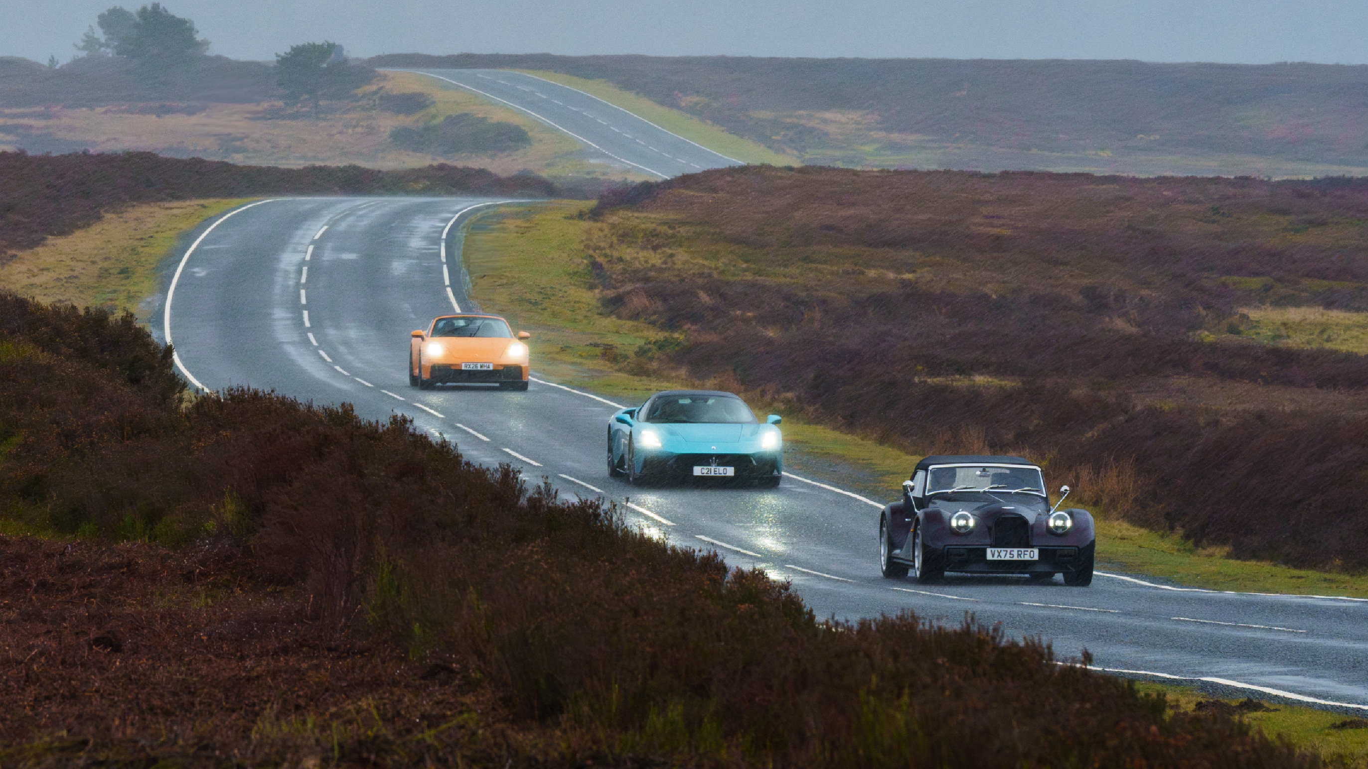 Morgan v Maserati v Porsche