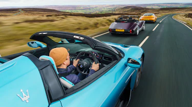 Morgan v Maserati v Porsche