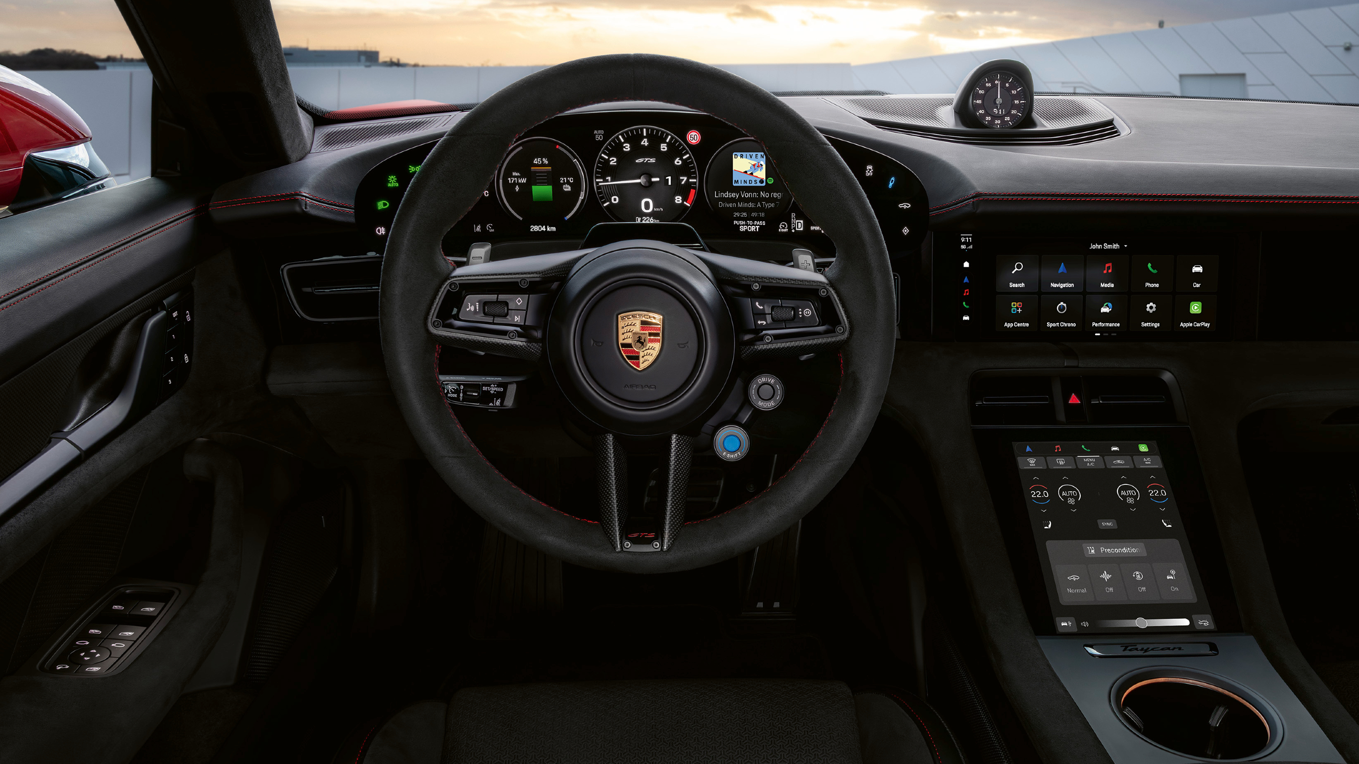Porsche Taycan E-Shift wheel and paddles