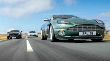 Aston Martin Vanquish, Ferrari 599 and McLaren-Mercedes SLR