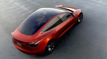 Tesla Model 3 red rear