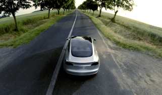 Tesla Model 3 silver rear