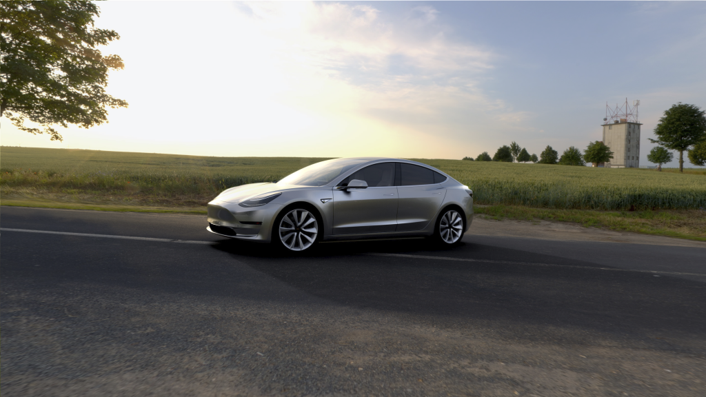 Tesla Model 3 silver pre prod