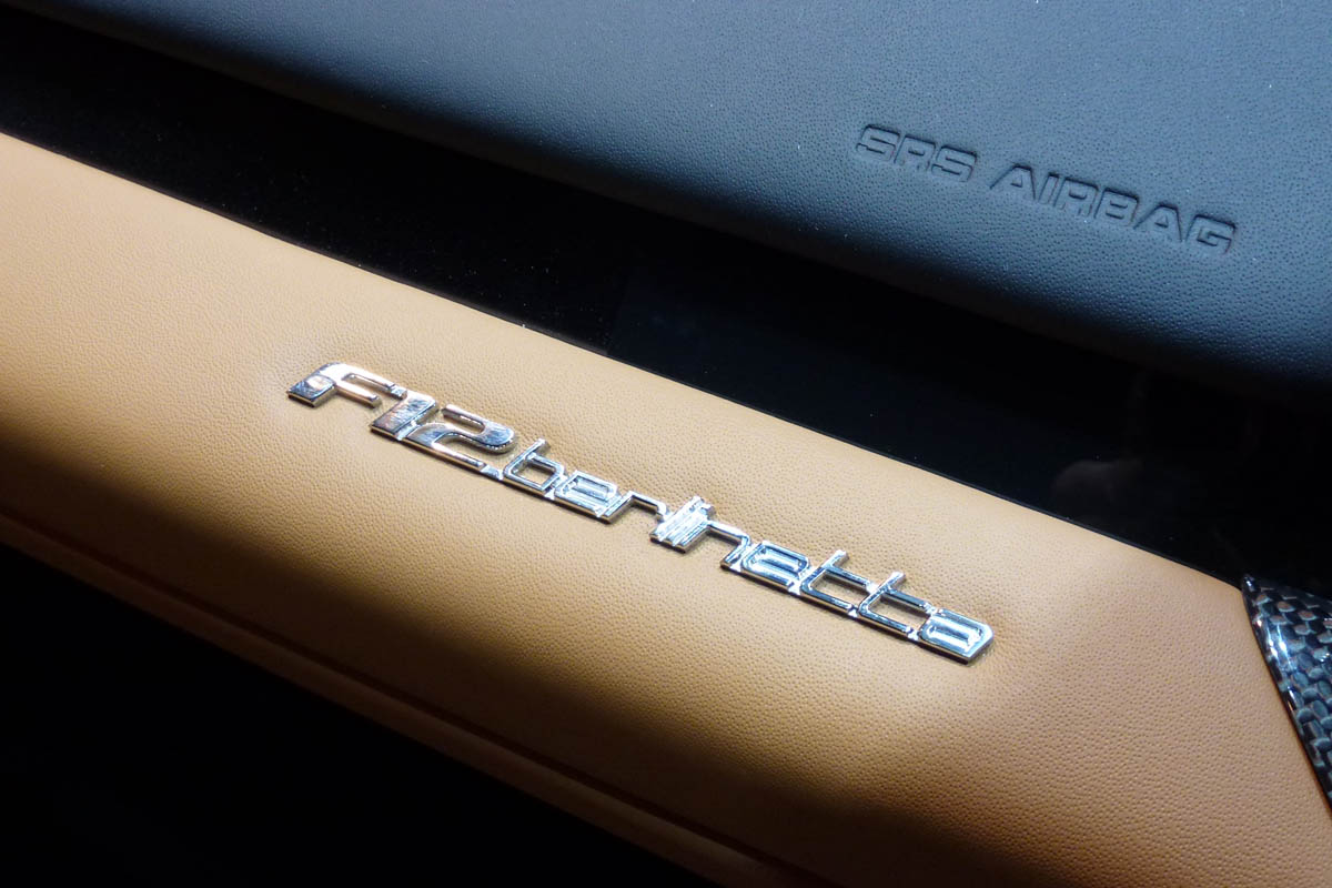 Ferrari F12 Berlinetta interior badge