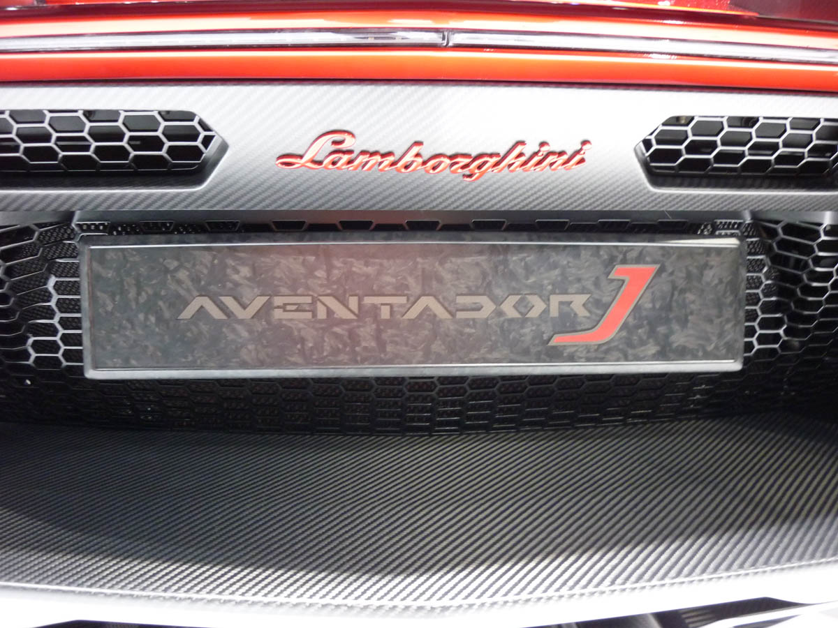 Lamborghini Aventador J number plate