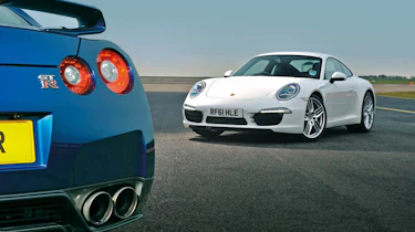 Tiff Needell track battle Porsche 911 Carrera S v Nissan GT-R