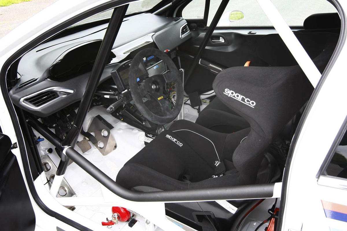 Peugeot 208 R2 rally car interior