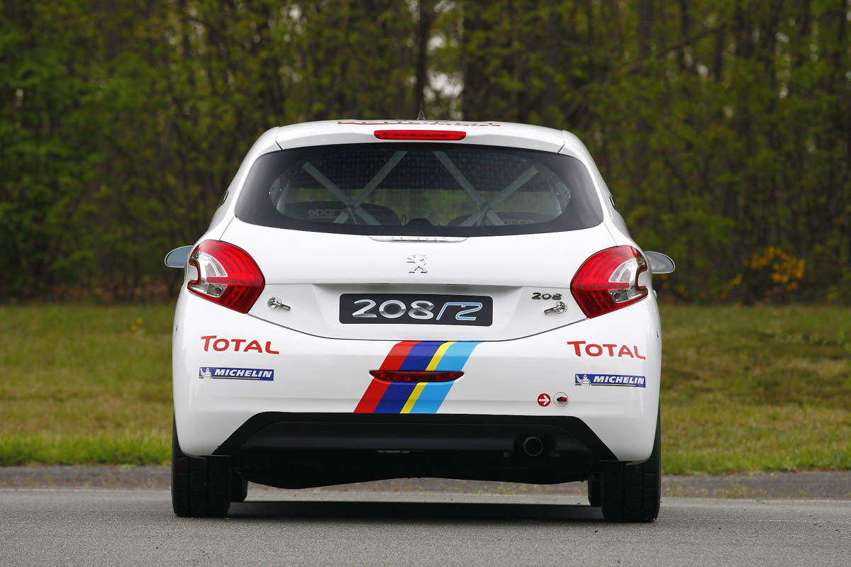 Peugeot 208 R2 rally car rear view