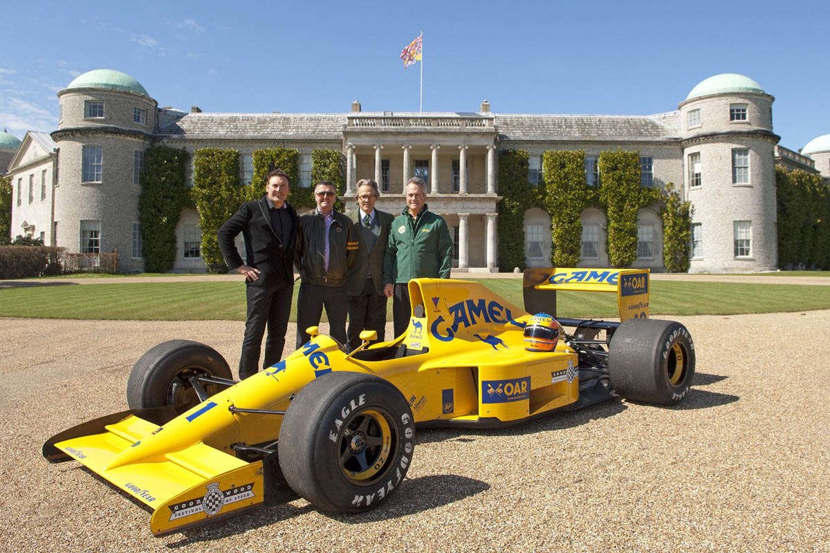 Martin Donnelly reunited with Lotus 102 at Goodwood House
