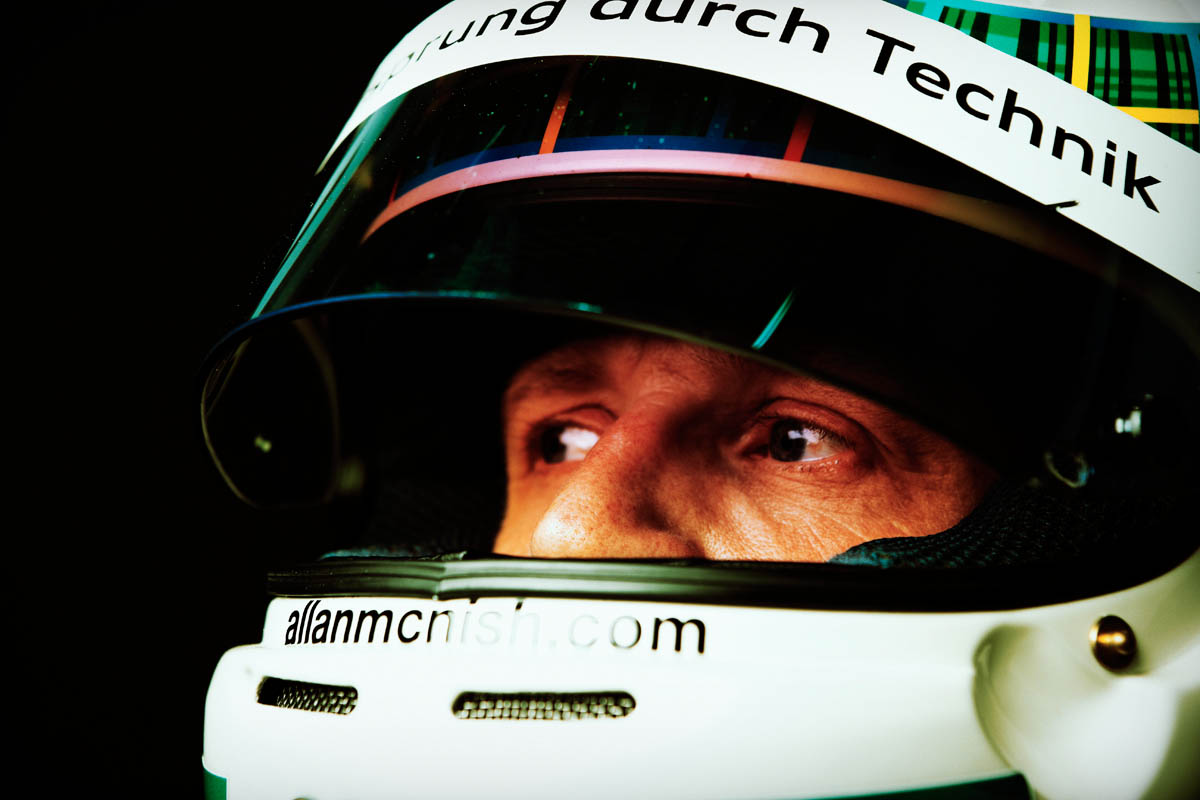 Allan McNish wearing helmet