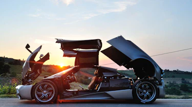 New Pagani Huayra doors bonnet up open evo