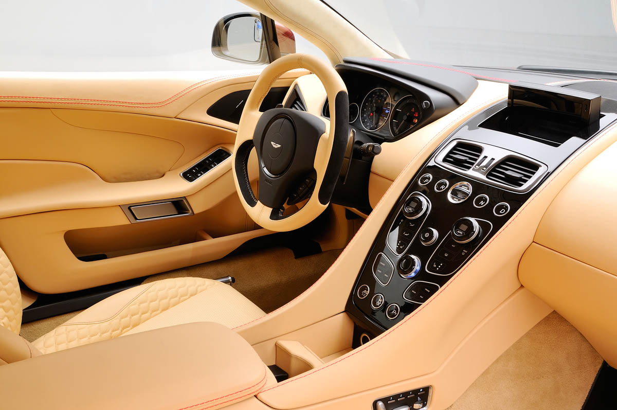 2012 Aston Martin Vanquish interior dashboard cream leather