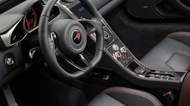 McLaren MP4-12C Spider volcano red interior dashboard