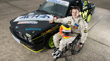 Aaron Morgan and his BMW 320i E30 racing car