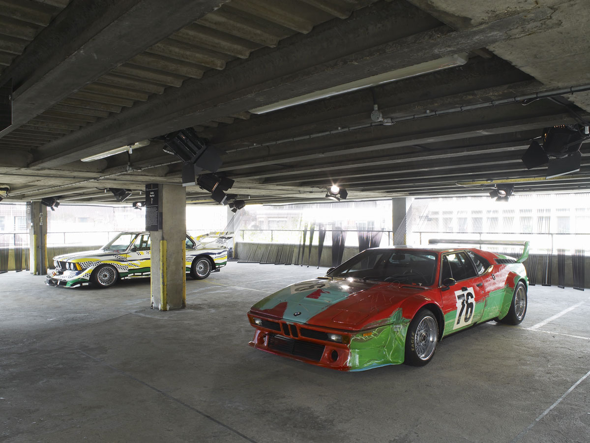 BMW 320i group 5 racing version by Roy Lichtenstein and the M1 group 4 racer by Andy Warhol