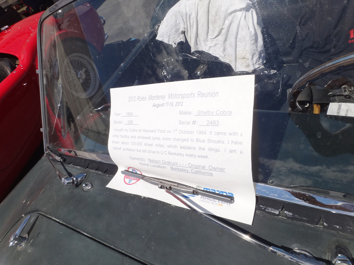 Description of the one-owner Cobra