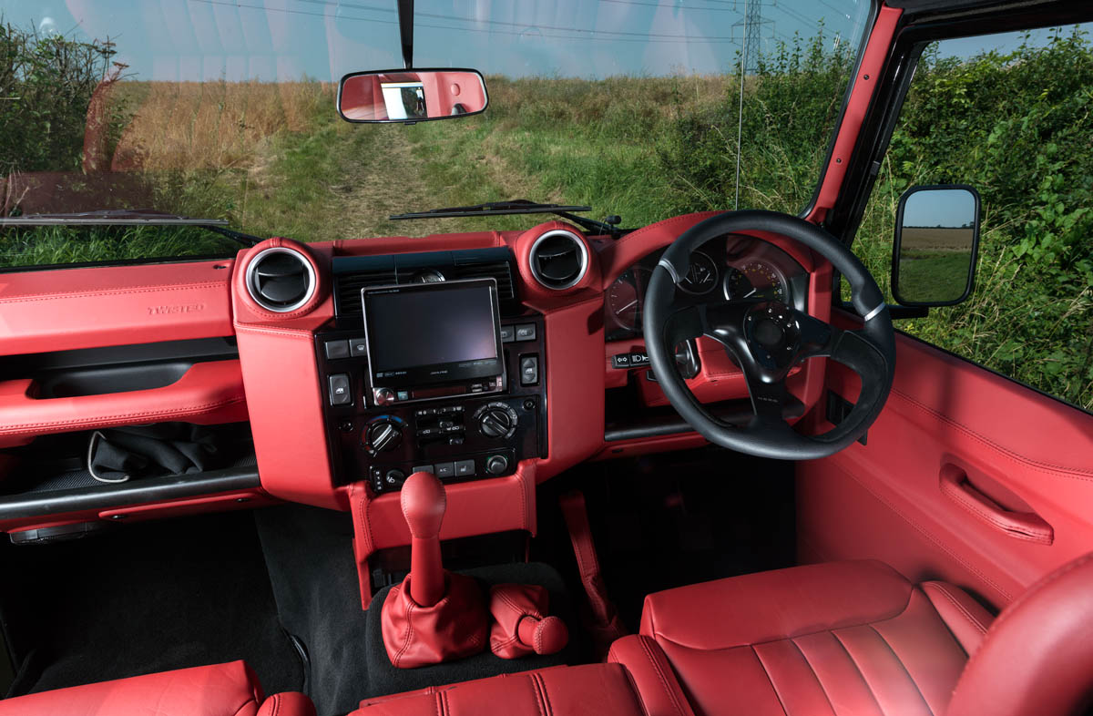 Twisted Land Rover Defender front interior dashboard