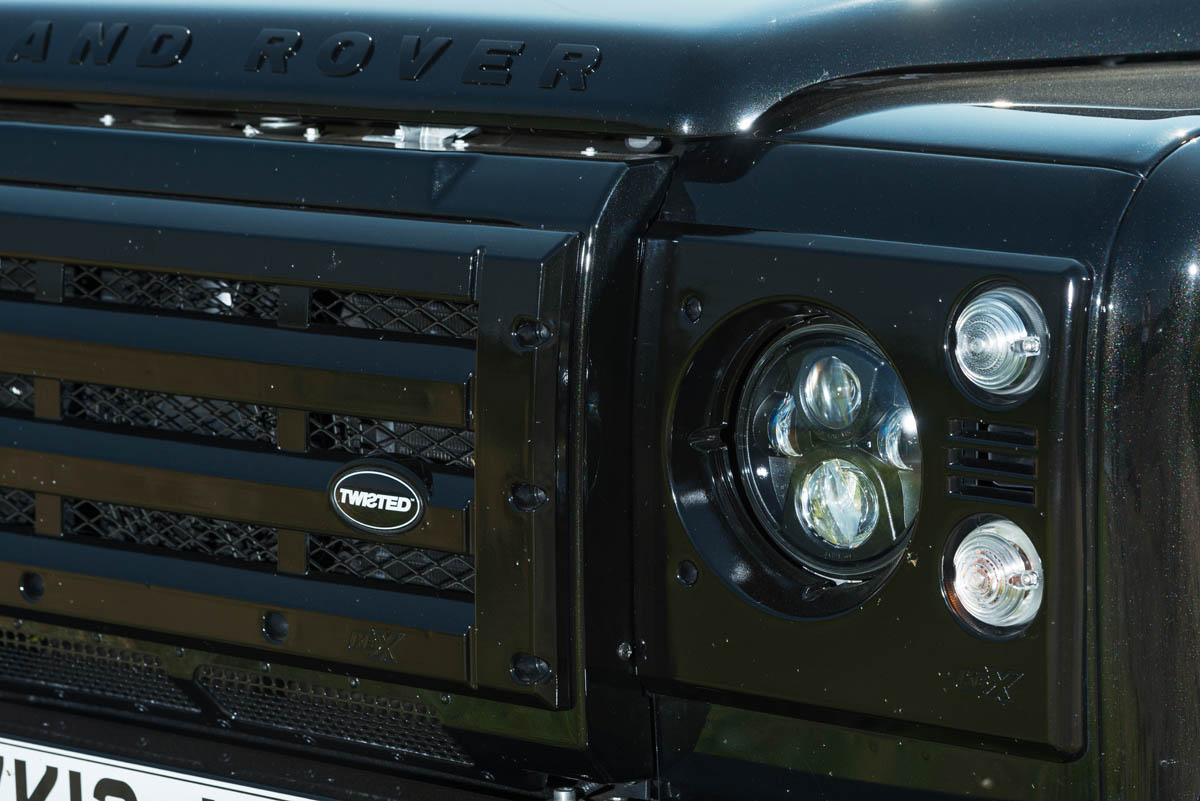 Twisted Land Rover Defender badge grille