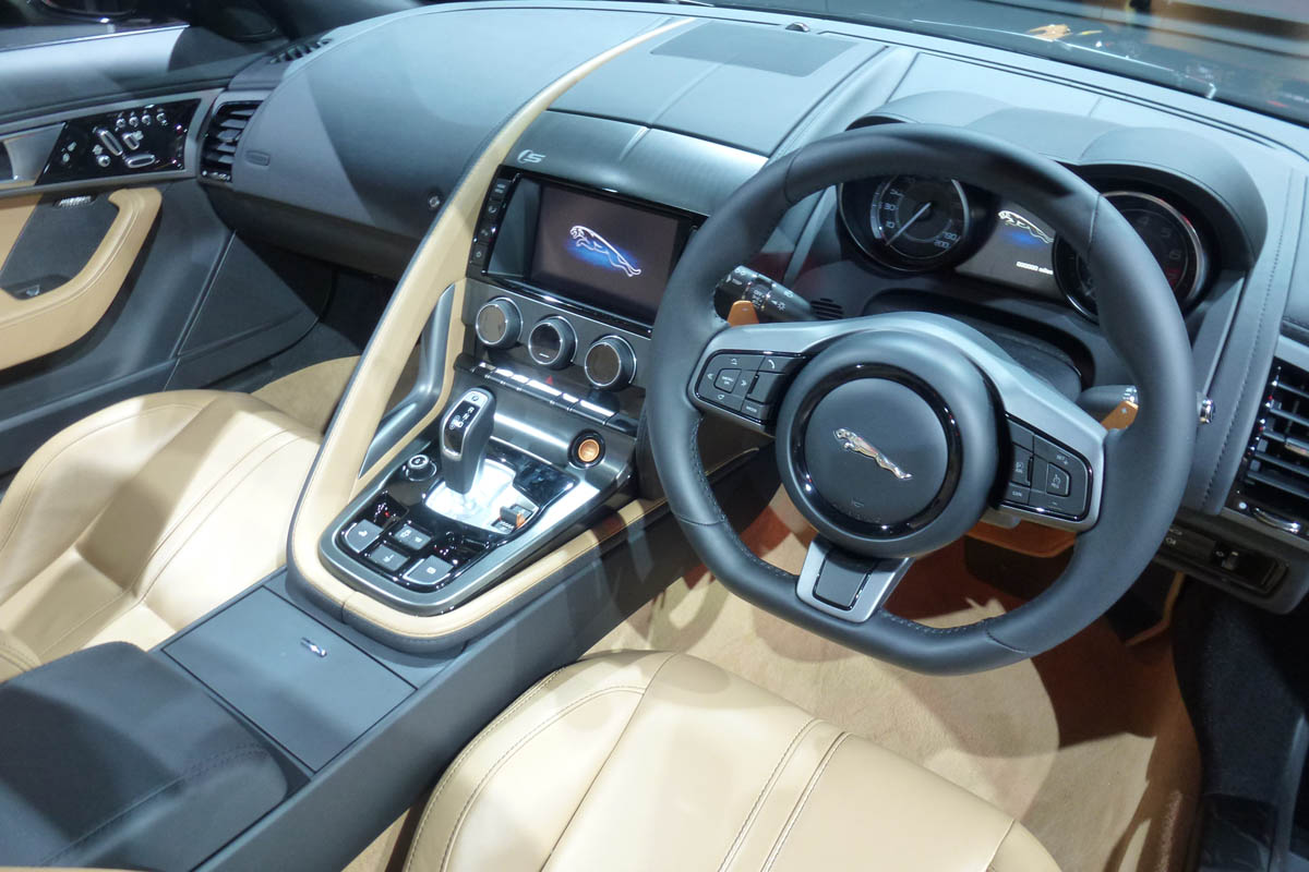 Jaguar F-type black Paris motor show interior