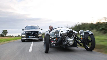 Mercedes ML63 AMG v Morgan 3 Wheeler