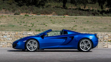 McLaren 12C Spider side profile roof down