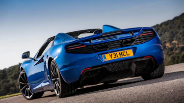 McLaren 12C Spider azure blue rear