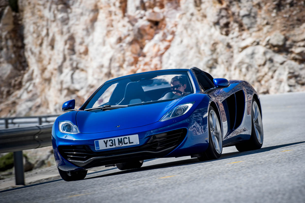 McLaren 12C Spider azure blue front
