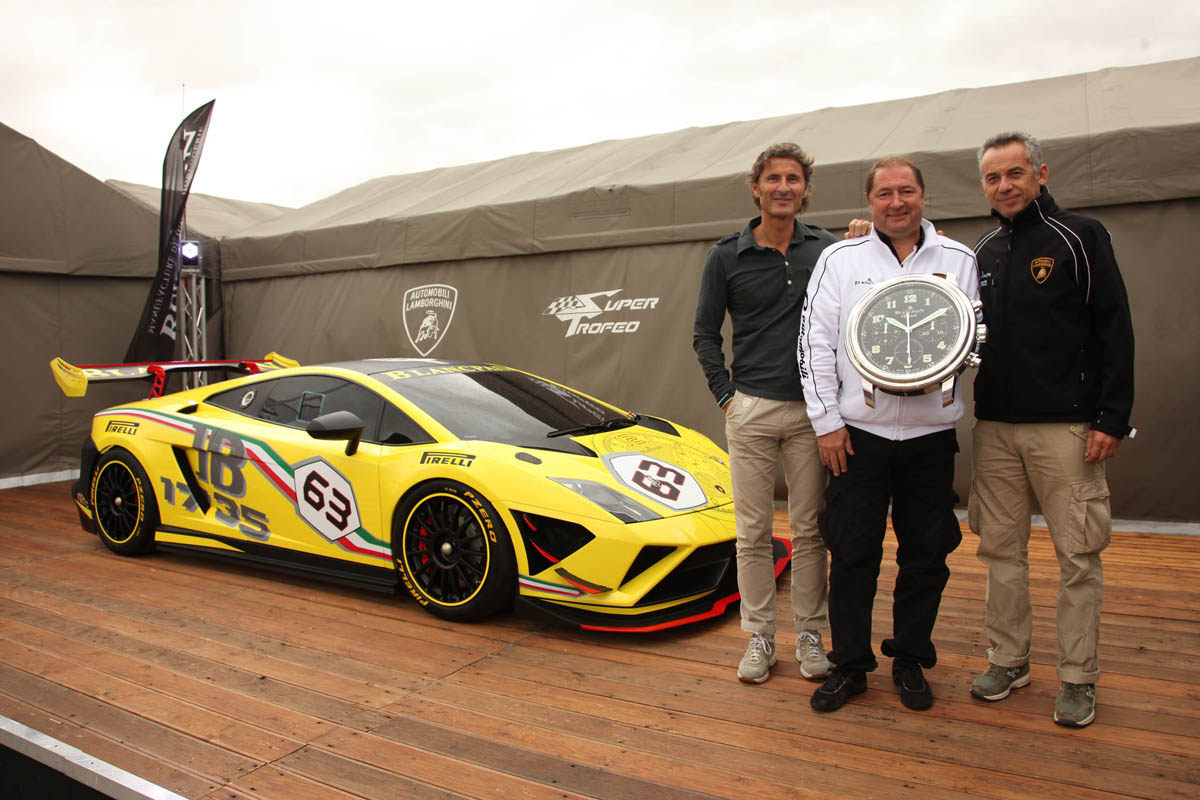 Stephan Winkelmann with the 2013 Lamborghini Gallardo LP570-4 Super Trofeo