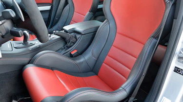 BMW M3 CRT saloon red leather front seats