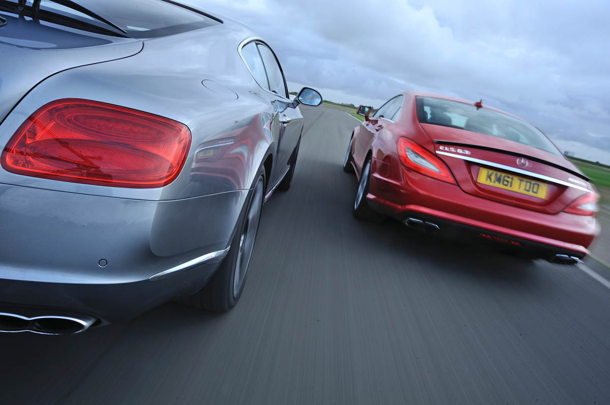 evo January 2013 Bentley Continental GT vs Mercedes CLS63 AMG