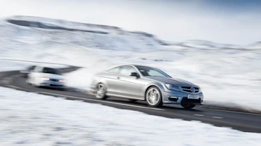 Porsche 911 Carrera group test Mercedes C63 AMG