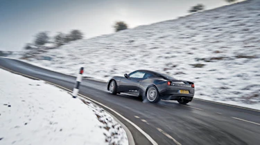 Porsche 911 Carrera group test Lotus Evora S drift