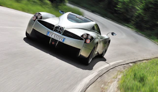 Pagani Huayra in the Italian hills rear view